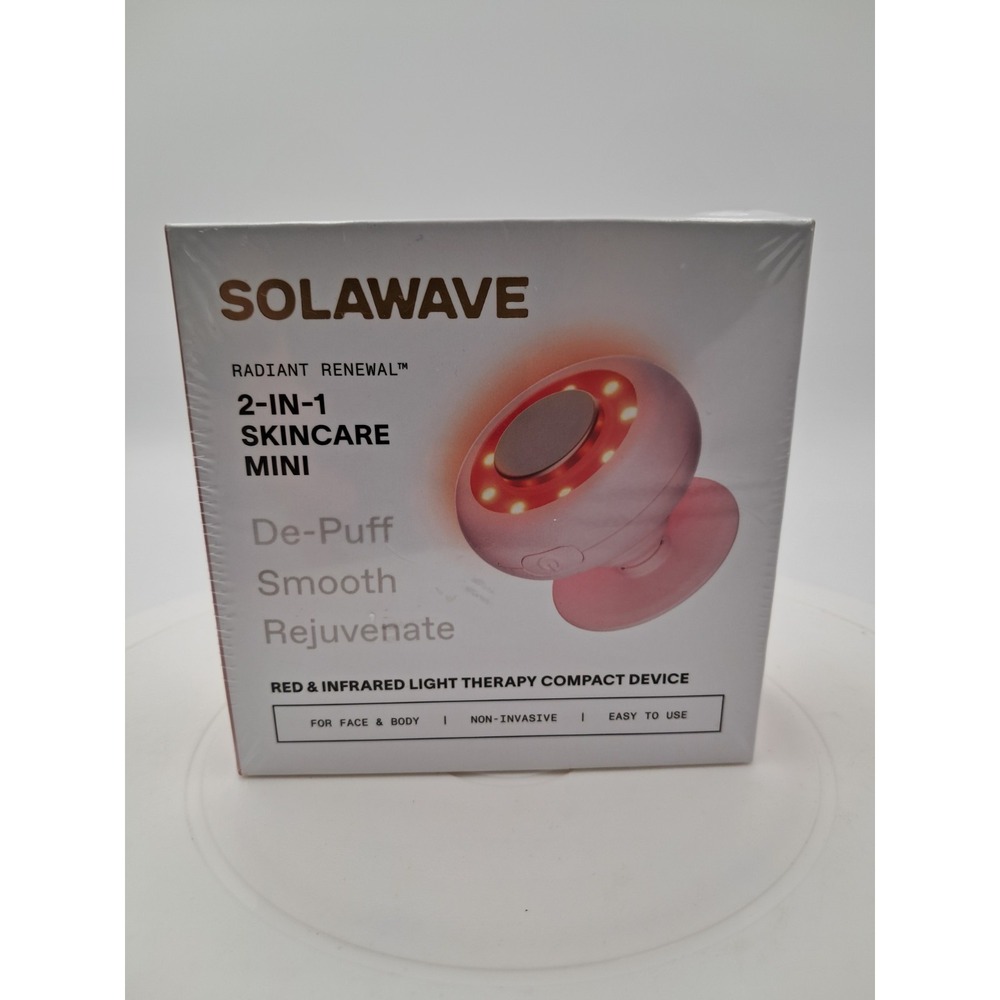 NIB Solawave Radiant Renewal 2-in-1 Skincare Mini. De-Puff, Smooth, And...